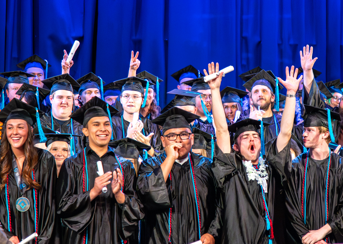 Photo of Southwest Technical College students celebrating their graduation